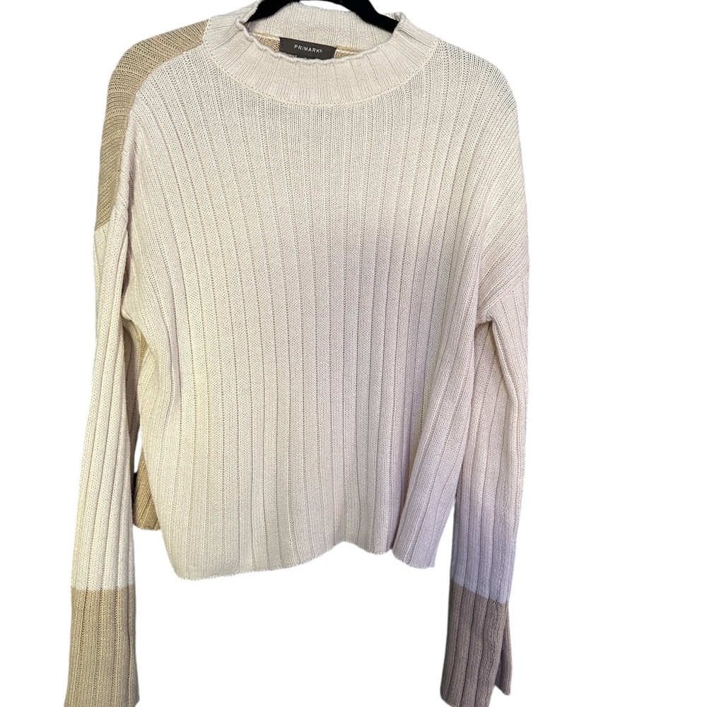 Primark Cream and Brown two Tone Sweater Size Small Womens